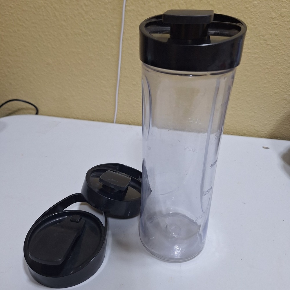 BLACK+DECKER PB1002G 20oz Blender Bottle Cup + 3 Travel Lids Replacement Parts